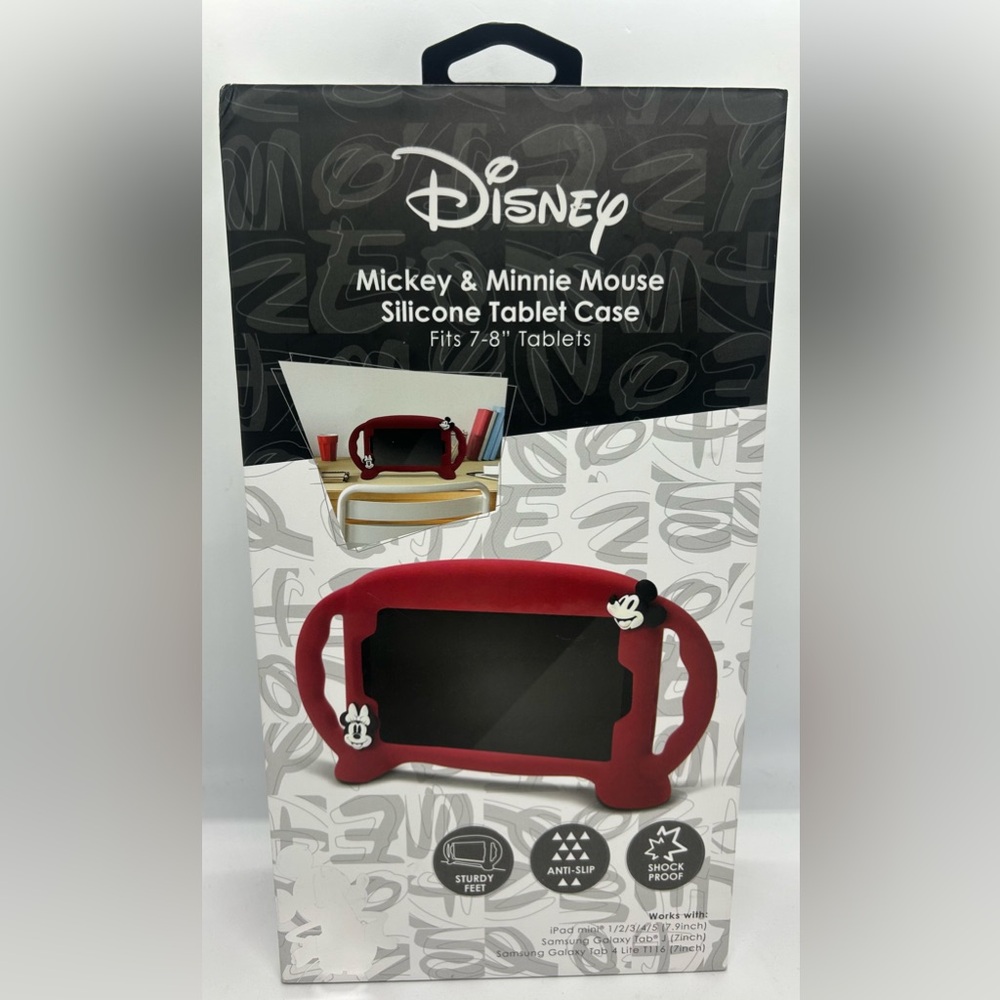 Disney Mickey & Minnie Mouse Silicone Tablet Case, Fits 7-8” Tablets, NIB.